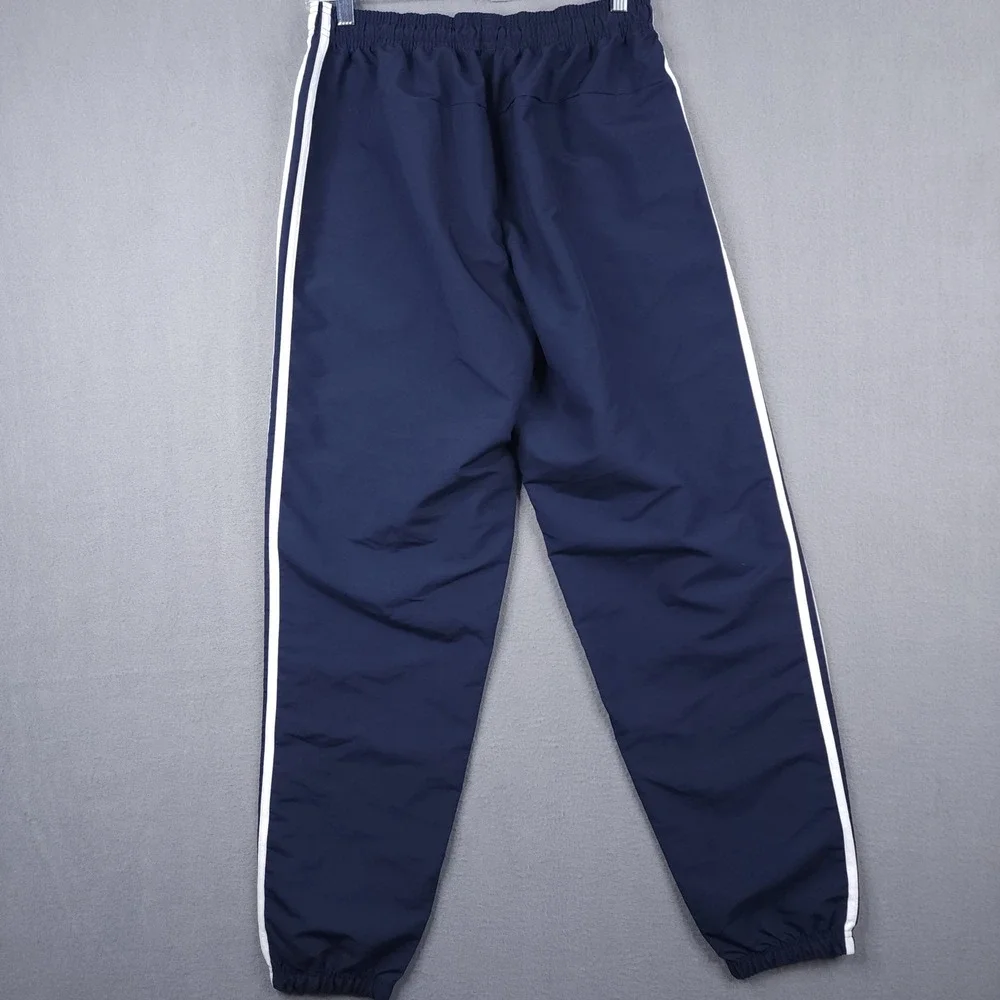 Adidas Mens Navy Blue White 3-Stripe Windbreaker Track Pants Joggers Size Medium